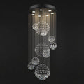 Jagmag Lights Luxury Solar System Spiral Raindrop Chandelier with Tiered Crystal Design, Perfect for Staircase and Foyer - Fancy and Decorative lights - Brand name jagmag lights