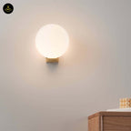 Glass Ball Wall Light – Minimal Gold Base | Minimalist Wall Lamp for Living Room, Bedroom | Jagmag Lights