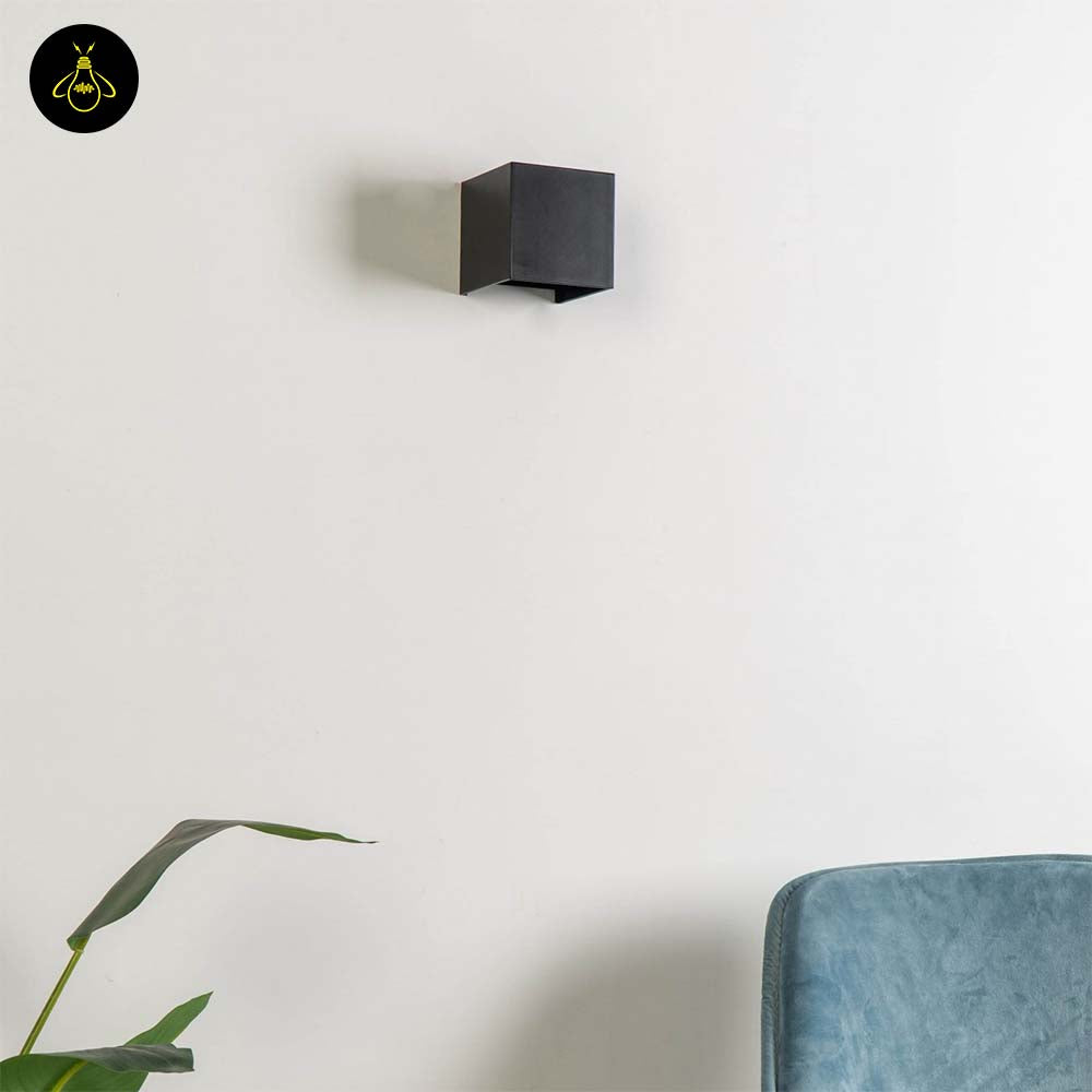 Stainless Steel LED Wall Light – Black Matte Cubic | Waterproof Lighting for Indoor/Outdoor Walls | Jagmag Lights