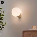 Glass Ball Wall Light – Minimal Gold Base | Minimalist Wall Lamp for Living Room, Bedroom | Jagmag Lights