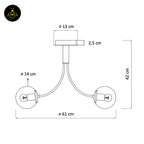 Stainless Steel & Glass Ceiling Lamp – Chic Black Six-Ball Design | Decorative Lighting for Living Rooms | Jagmag Lights