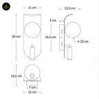 Elegant Gold Metal Wall Lamp – Glass Globe Opal Finish | Wall Light for Bedrooms, Living Rooms, Hotels | Jagmag Lights