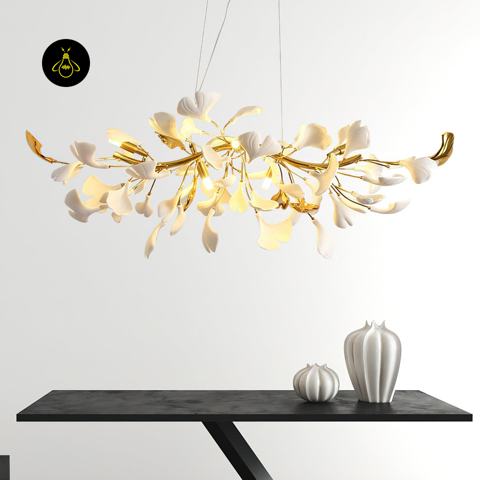 Gingko Chandelier – Handcrafted Ceramic Petal Lighting | Jagmag Lights