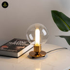 Vintage Glass Table Lamp – Transparent Sphere | Table Lamp for Living Room | Jagmag Lights
