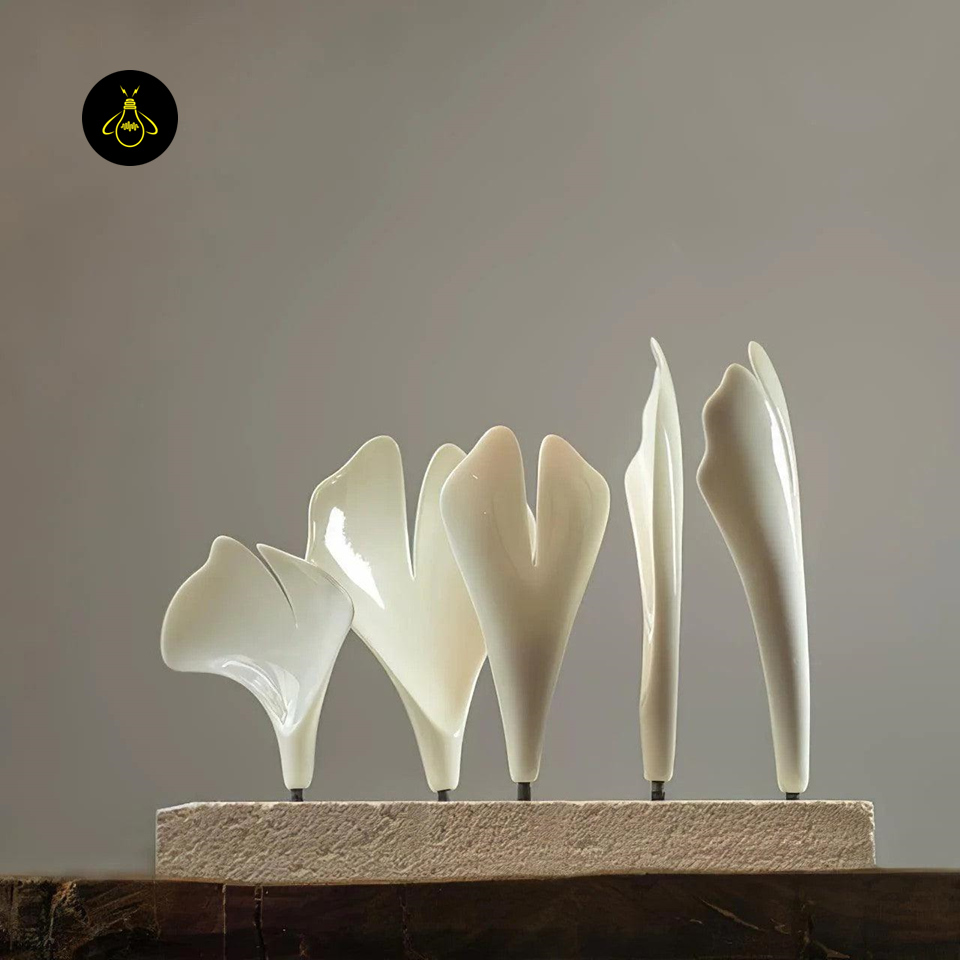 Leaf Chandelier – Gingko J Ceramic and Brass Statement Fixture | Jagmag Lights