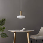 Brass + Opaline Glass Pendant Light – Modern Round Design | Pendant Lighting for Living Room, Bedroom | Jagmag Lights