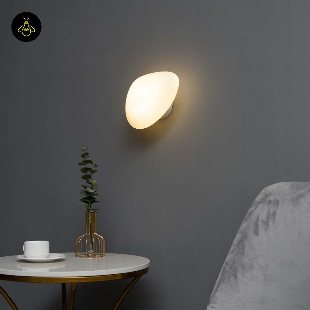 White Opaline Glass Wall Light – Matte Finish | Premium Lighting for Living Room, Hallways, Bedrooms | Jagmag Lights
