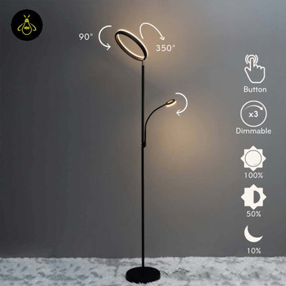 Polyethylene LED Floor Lamp – Black Double Light Design | Floor Lamp for Living Room, Outdoor, Restaurant | Jagmag Lights