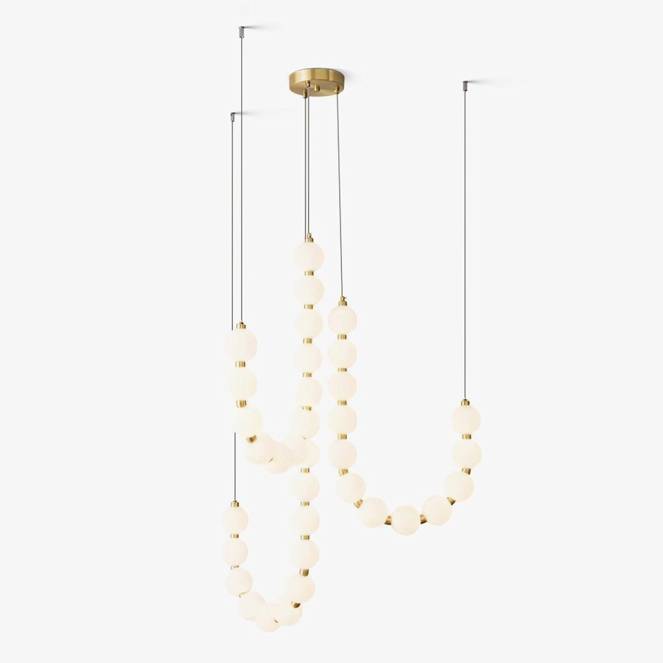 LED Chandelier – Pearl Necklace Modern Gold Fixture | Jagmag Lights