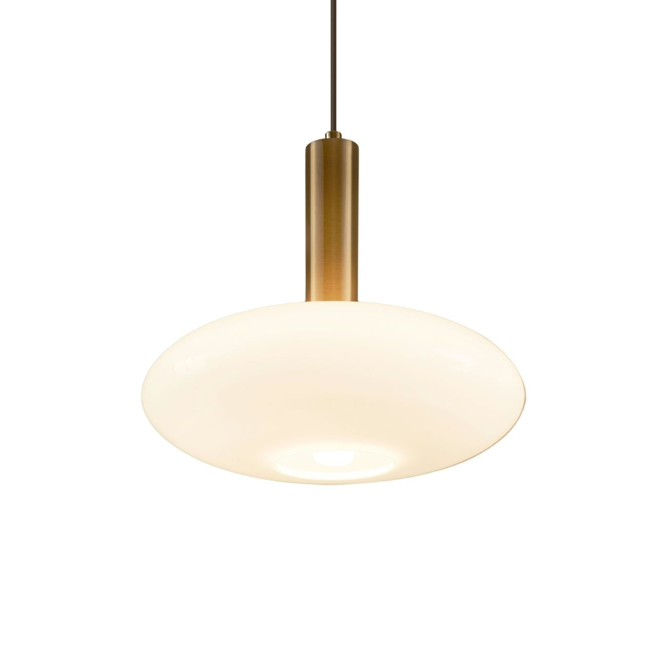 Brass + Opaline Glass Pendant Light – Modern Round Design | Pendant Lighting for Living Room, Bedroom | Jagmag Lights