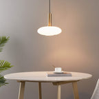 Brass + Opaline Glass Pendant Light – Modern Round Design | Pendant Lighting for Living Room, Bedroom | Jagmag Lights