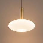 Brass + Opaline Glass Pendant Light – Modern Round Design | Pendant Lighting for Living Room, Bedroom | Jagmag Lights