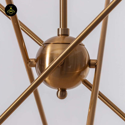 Brass & Glass Pendant Light – Modern Linear Rods | Industrial Pendant for Dining, Living | Jagmag Lights