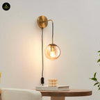 Golden Glass Wall Lamp – Brass Finish | Wall Sconce for Living Room & Bedroom | Jagmag Lights