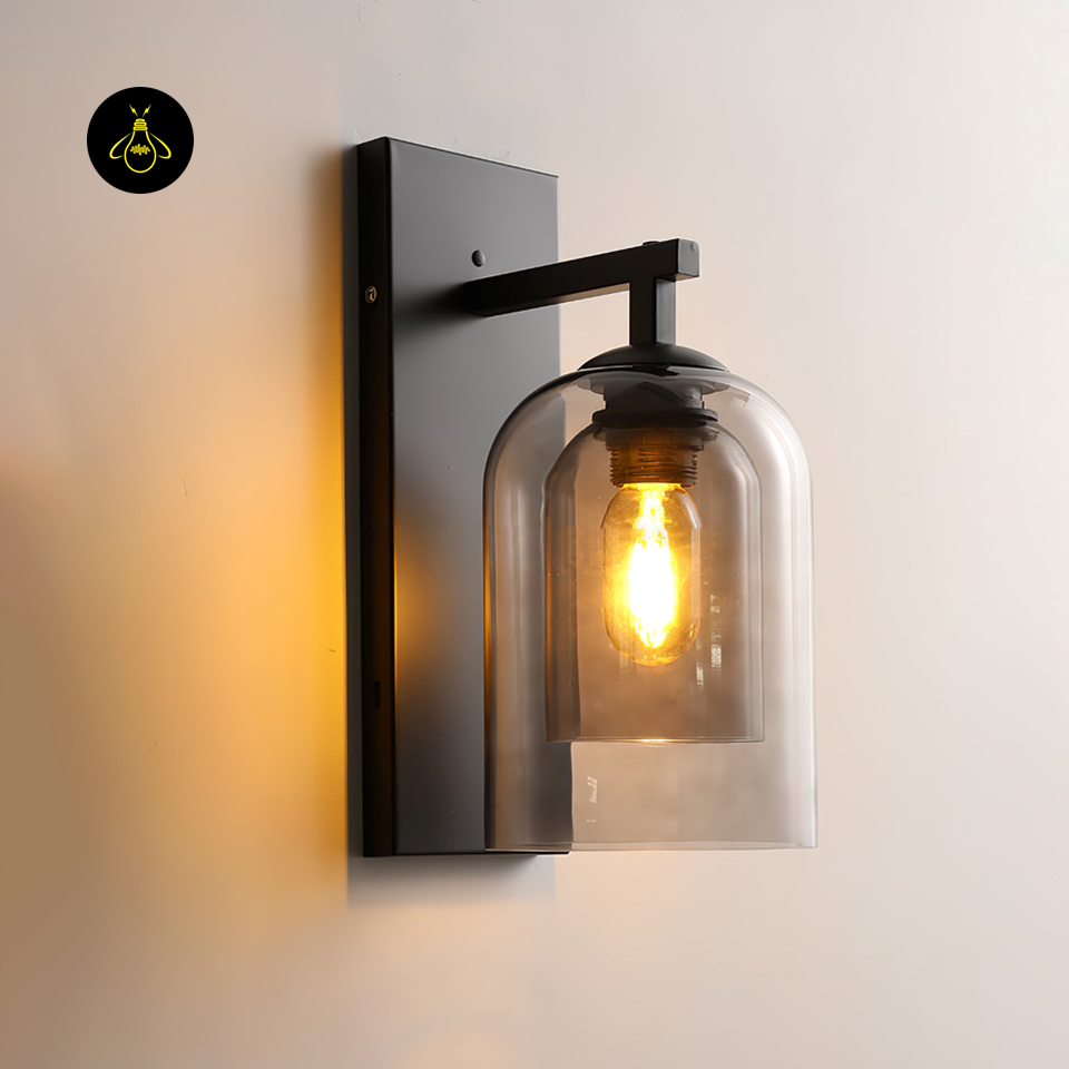 Modern Glass Tubular Wall Lamp – Fancy Smoke Grey Lights for Wall | Jagmag Lights