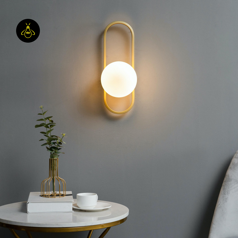 Vintage Ribbed Glass Wall Light – Oval Frame | Wall Light for Living & Bedroom | Jagmag Lights