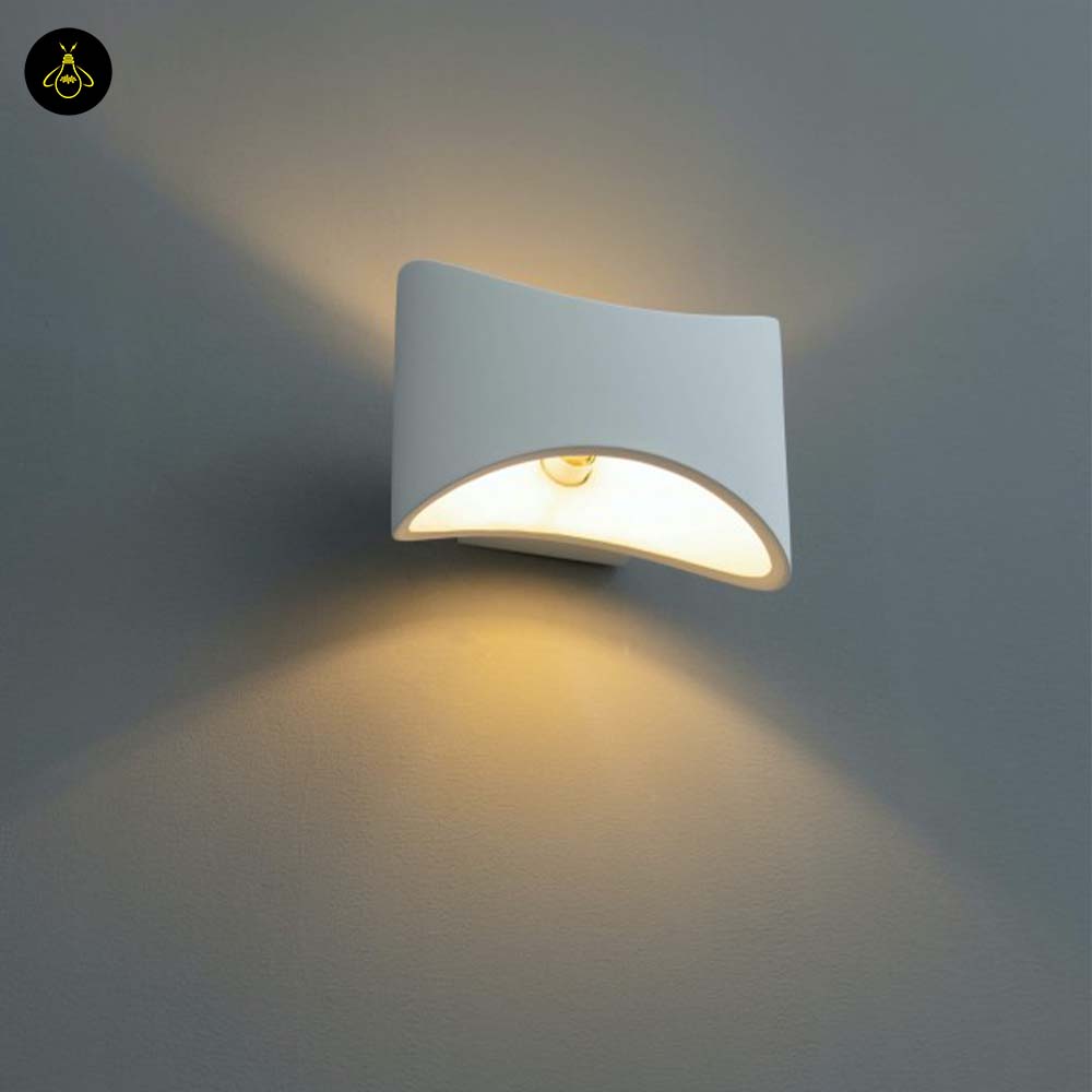 Gypsum LED Wall Light – Rectangle White Modern | Wall Lamp for Living Room, Bedroom | Jagmag Lights