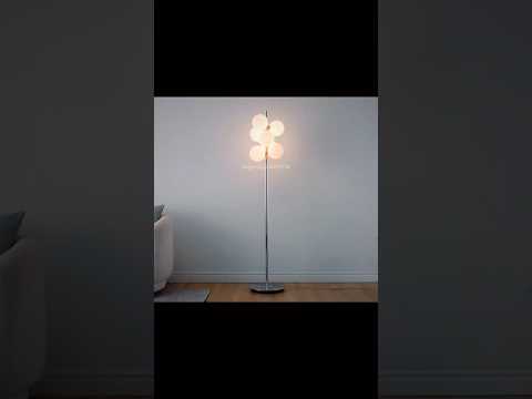 Chrome Floor Lamp with 7 Glass Spheres – Polished Chrome | Designer Floor Lamp for Living Room | Jagmag Lights