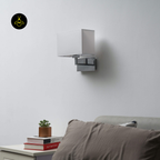 Chrome Bedside Wall Light – White Shade Headboard Sconce | Bedroom Wall Light | Jagmag Lights