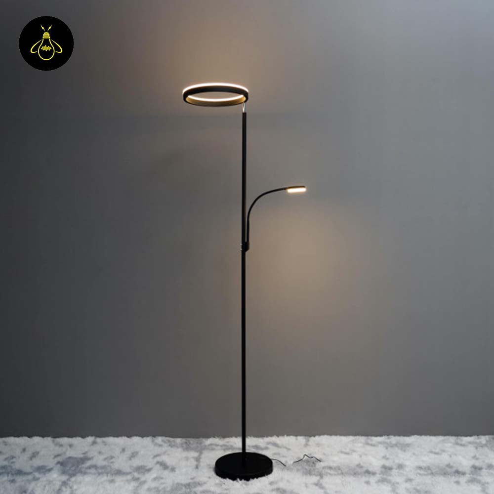 Polyethylene LED Floor Lamp – Black Double Light Design | Floor Lamp for Living Room, Outdoor, Restaurant | Jagmag Lights