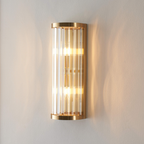 Half‑Cylindrical Ribbed Glass Wall Light – Transparent Pendants | Ribbed Glass Wall Light for Living & Bedroom | Jagmag Lights