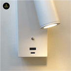 Stainless Steel LED Wall Light – Matte White USB Reading | White LED Wall Light for Bedrooms | Jagmag Lights