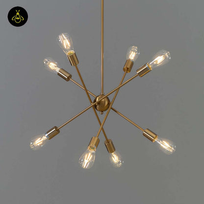 Brass & Glass Pendant Light – Modern Linear Rods | Industrial Pendant for Dining, Living | Jagmag Lights