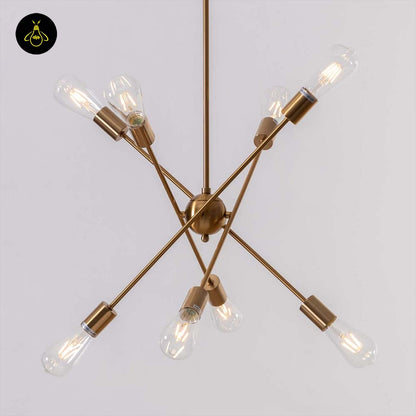 Brass & Glass Pendant Light – Modern Linear Rods | Industrial Pendant for Dining, Living | Jagmag Lights