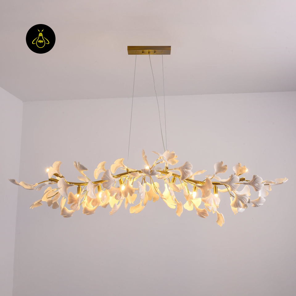 Gingko Chandelier – Handcrafted Ceramic Petal Lighting | Jagmag Lights