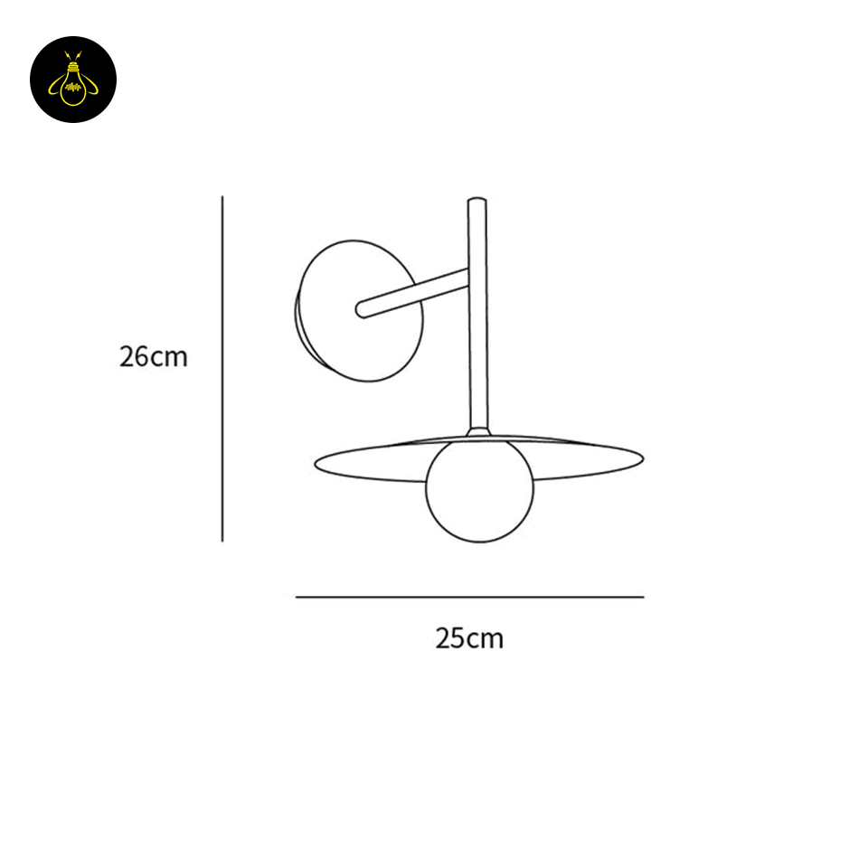 Jagmag Gea Iron Wall Lamp - Modern Design, Frosted Shade, Set of 2, for Home Decor - Fancy and Decorative lights - Brand name jagmag lights