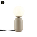 Stainless Steel Table Lamp – Taupe & White Globe | LED Table Light for Living/Study | Jagmag Lights