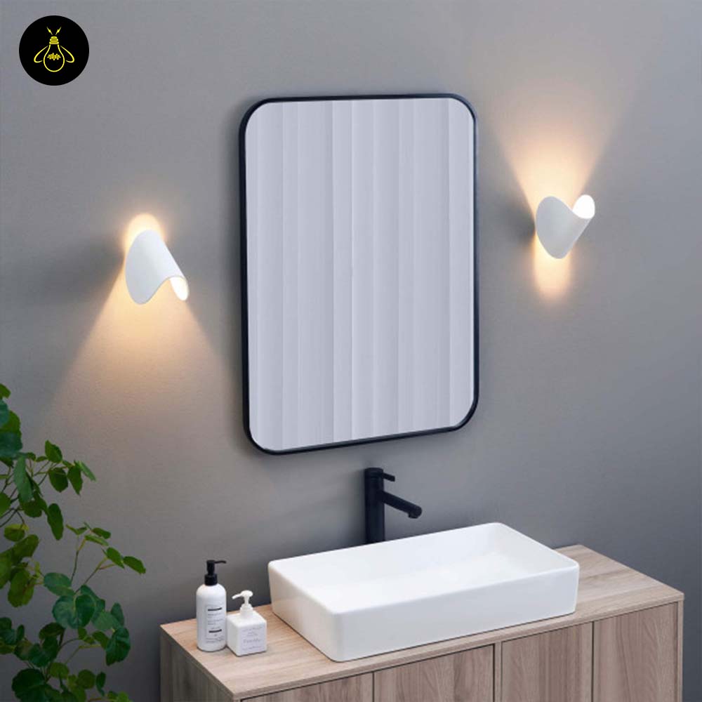 White Aluminum LED Wall Light – Spiral Ribbon IP54 | Wall Lighting for Living Room, Hallways | Jagmag Lights