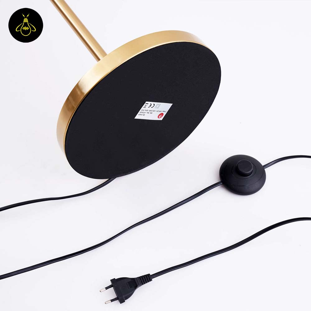 Stainless Steel & Glass Floor Lamp – Gold/White Spheres Design | Floor Lamp for Living, Bedroom, Office | Jagmag Lights