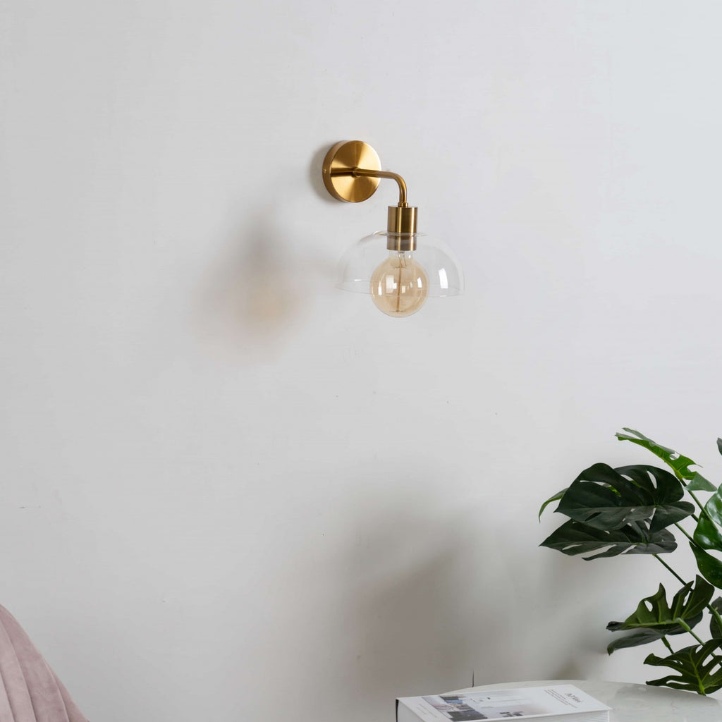 Polished Gold Stainless Steel Wall Light – Elegant Curved Modern | Sconce for Living Room, Bedroom | Jagmag Lights