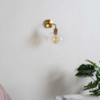 Polished Gold Stainless Steel Wall Light – Elegant Curved Modern | Sconce for Living Room, Bedroom | Jagmag Lights