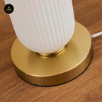 Stainless Steel Vintage Table Lamp – Adjustable Amber Glass Shade | Vintage Table Lamp for Living Room & Bedroom | Jagmag Lights