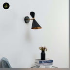 Stainless Steel Black Gold Wall Light – Double Cone Design | Lighting for Living Rooms & Bedrooms | Jagmag Lights
