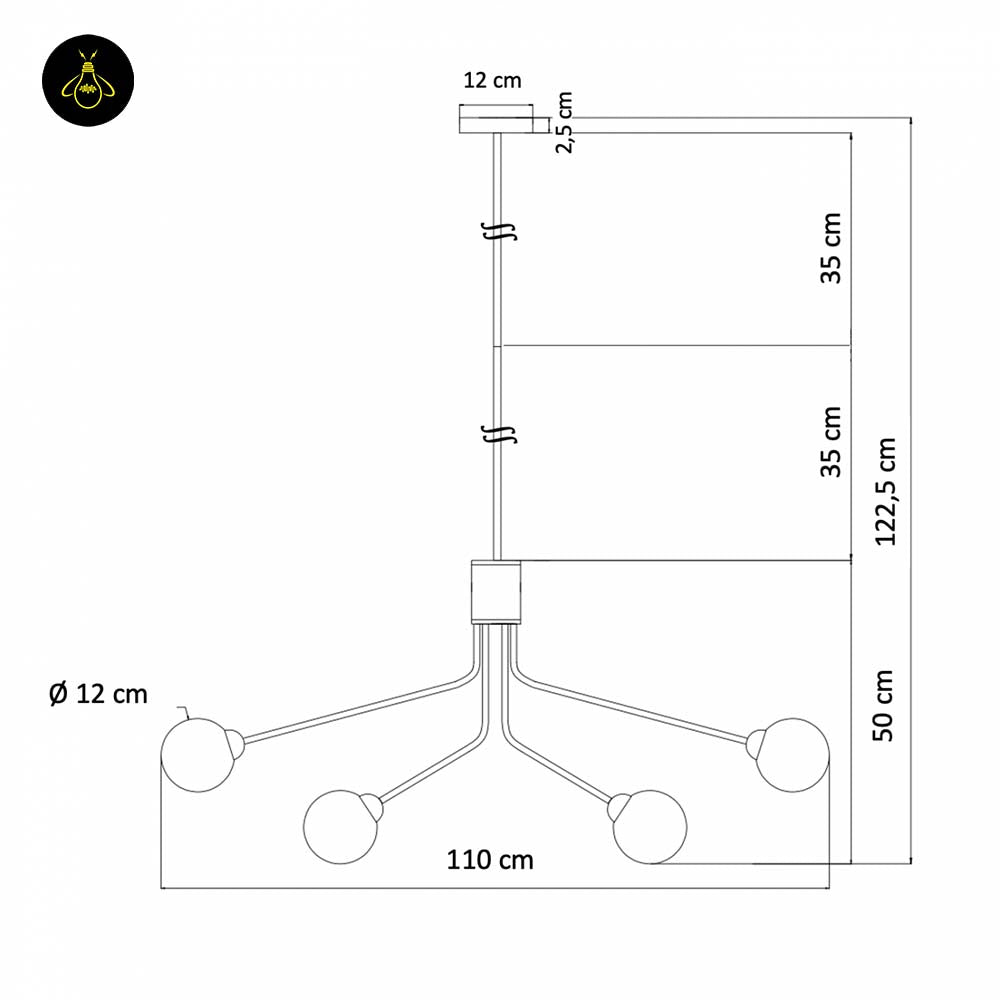 Gold Plated Pendant Lamp – Elegant 18 Ball Design | Decorative Lighting for Living Room, Dining | Jagmag Lights