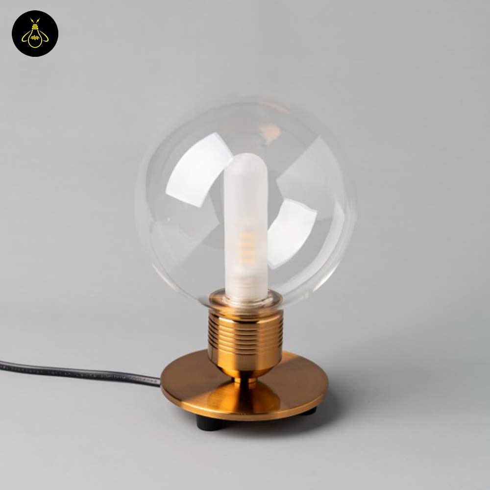 Vintage Glass Table Lamp – Transparent Sphere | Table Lamp for Living Room | Jagmag Lights
