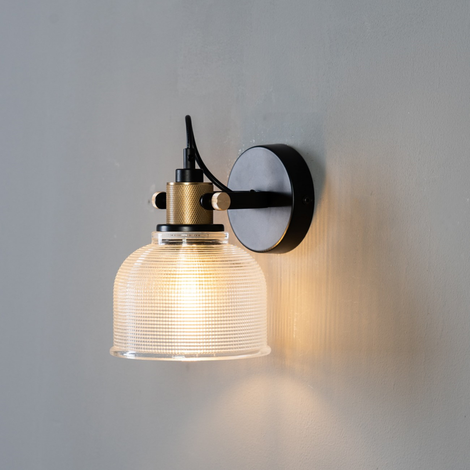 Textured Amber Glass Bell Wall Light – Rustic Vintage | Glass Wall Light for Dining & Hallway | Jagmag Lights