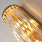 Half‑Cylindrical Ribbed Glass Wall Light – Transparent Pendants | Ribbed Glass Wall Light for Living & Bedroom | Jagmag Lights