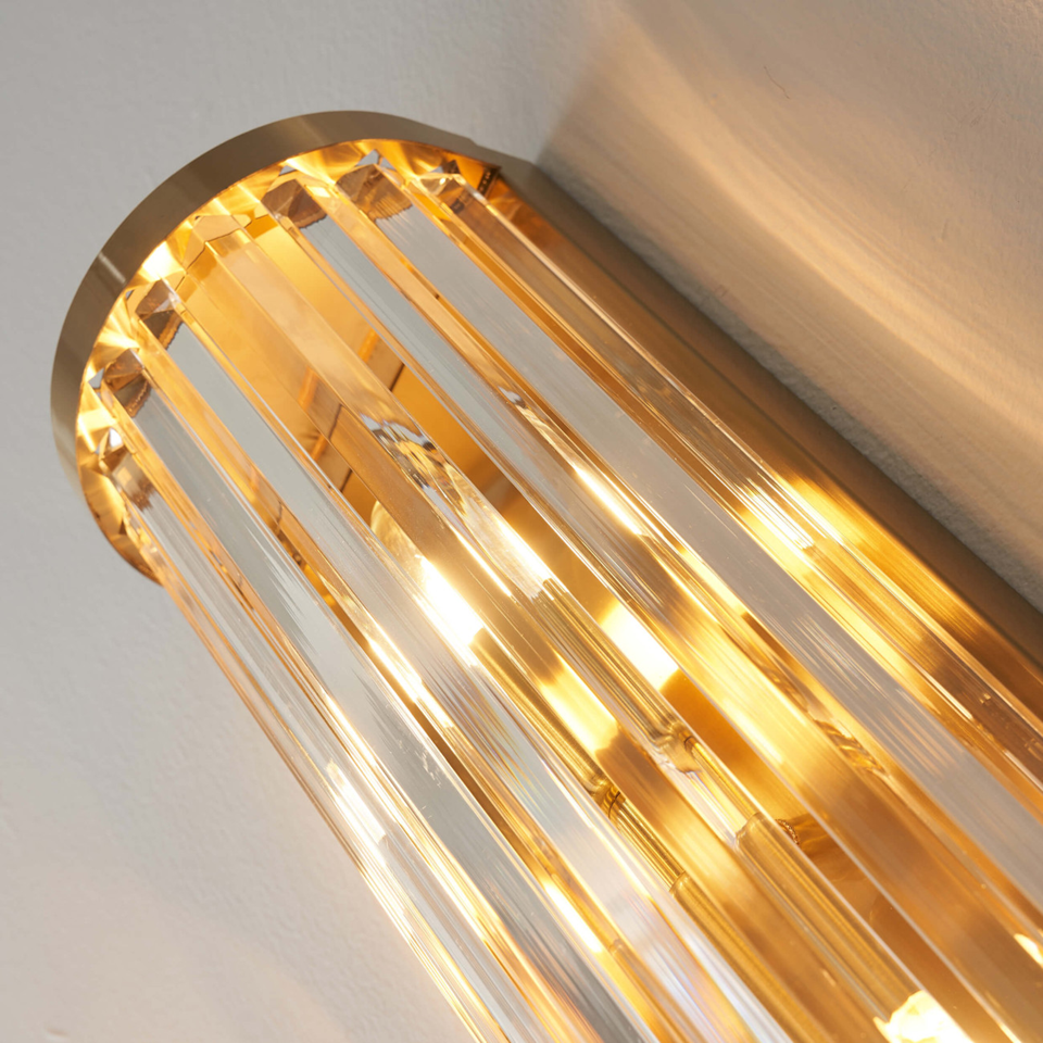 Half‑Cylindrical Ribbed Glass Wall Light – Transparent Pendants | Ribbed Glass Wall Light for Living & Bedroom | Jagmag Lights