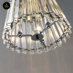 Crystal Glass Pendant Light – Trapezoid Design With Silver Finish | Elegant Hanging Light for Living Room, Dining, Bedroom | Jagmag Lights