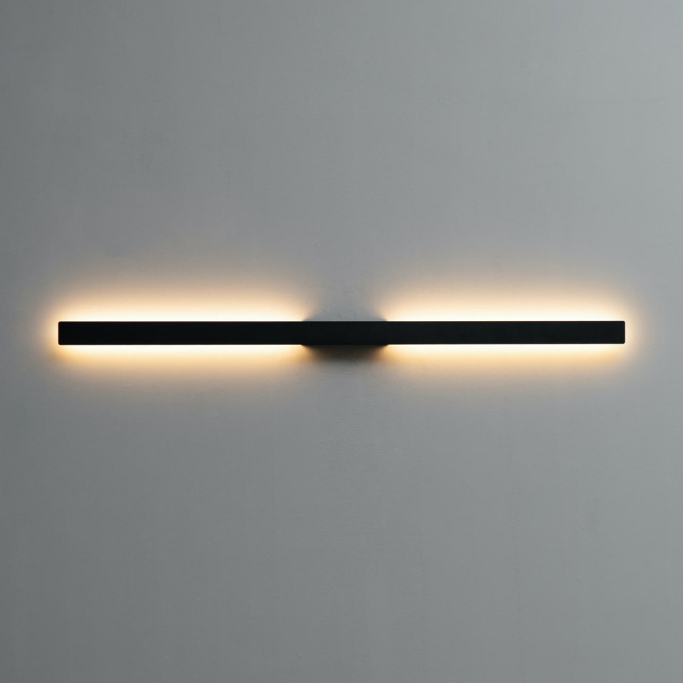 Ultra-Minimalist LED Wall Lamp – Black Slim Bar IP65 | LED Wall Light for Bathrooms & Corridors | Jagmag Lights