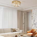 Fluted Glass Chandelier – 9-Light Modern Gold Ceiling Lamp | Jagmag Lights