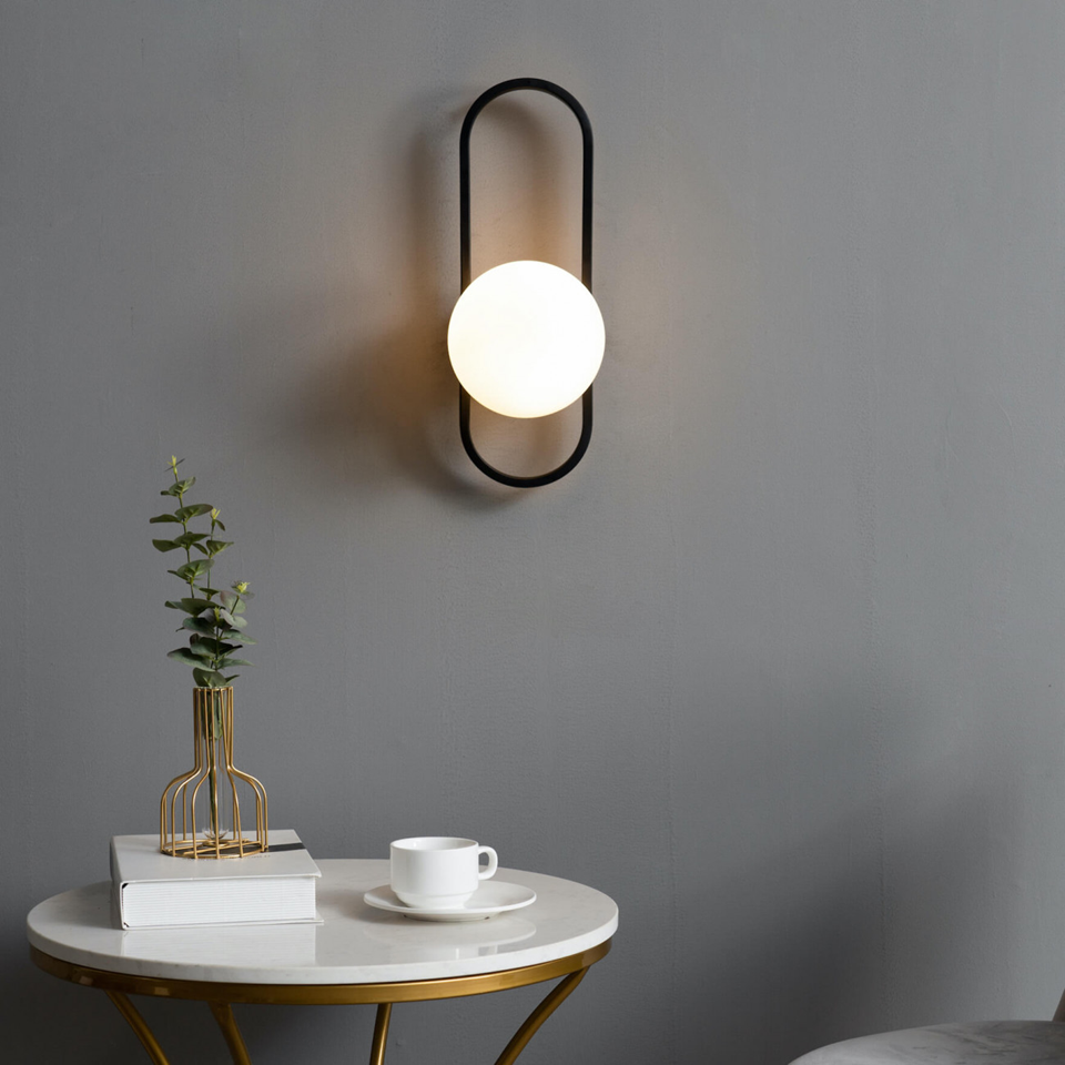 Vintage Ribbed Glass Wall Light – Oval Frame | Wall Light for Living & Bedroom | Jagmag Lights