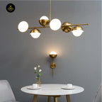 Brass & Glass Wall Lamp – Vintage Spherical Opal Finish | Wall Lighting for Living, Bedroom, Corridor | Jagmag Lights