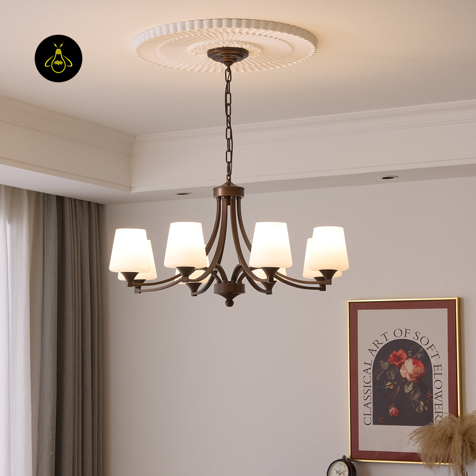 Ardena Classic Chandelier Online – Bronze & Glass Elegance | Jagmag Lights