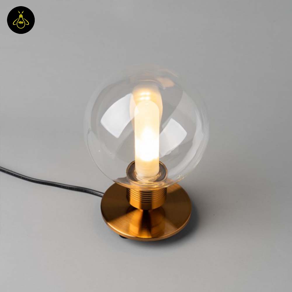 Vintage Glass Table Lamp – Transparent Sphere | Table Lamp for Living Room | Jagmag Lights