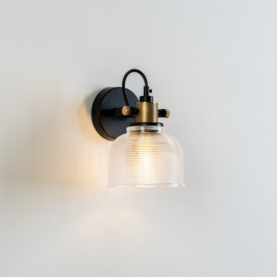 Textured Amber Glass Bell Wall Light – Rustic Vintage | Glass Wall Light for Dining & Hallway | Jagmag Lights